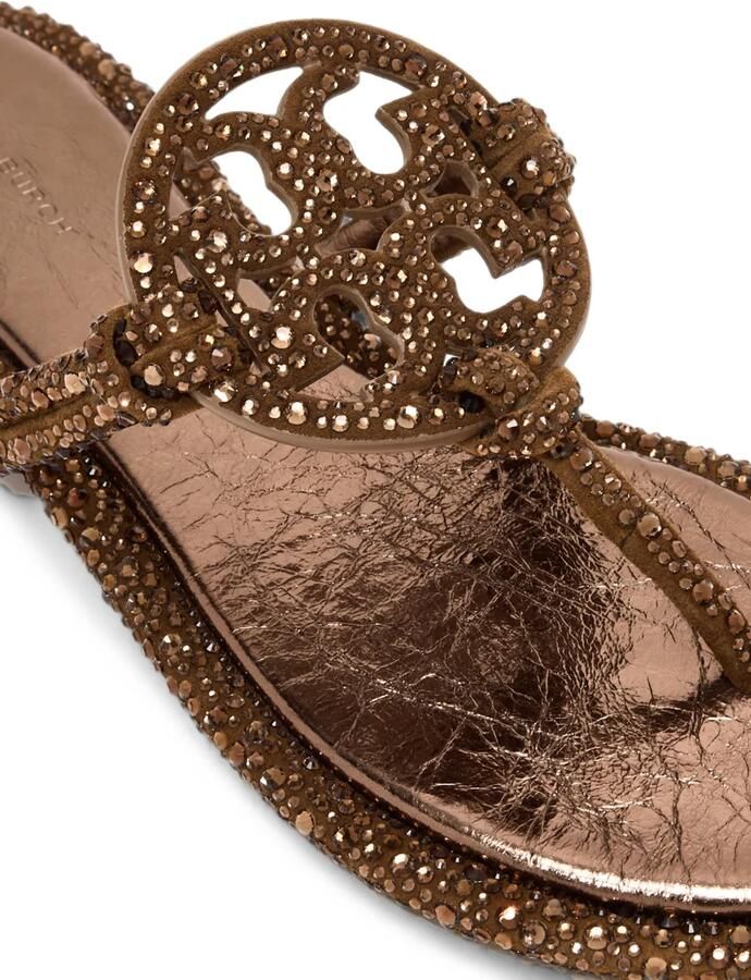 Tory Burch Miller geknoopte sandalen met kristallen Bruin - Foto 3