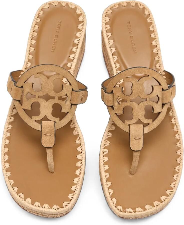 Tory Burch Miller geweven sandalen met sleehak Bruin - Foto 2