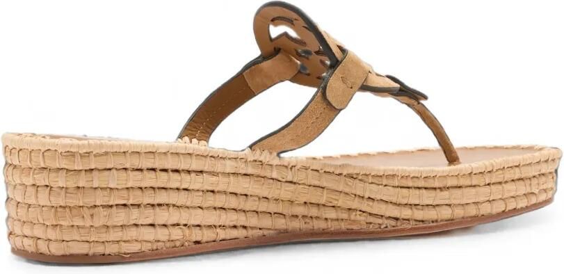 Tory Burch Miller geweven sandalen met sleehak Bruin - Foto 4