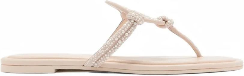 Tory Burch Miller knotted pearl sandals Beige