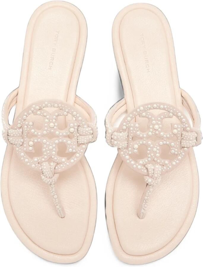 Tory Burch Miller knotted pearl sandals Beige - Foto 3