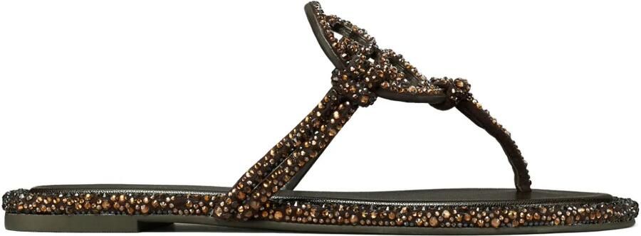 Tory Burch Miller sandalen met kristallen Bruin