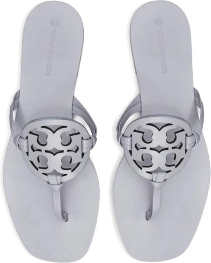 Tory Burch Miller teenslippers met logo Grijs - Foto 3