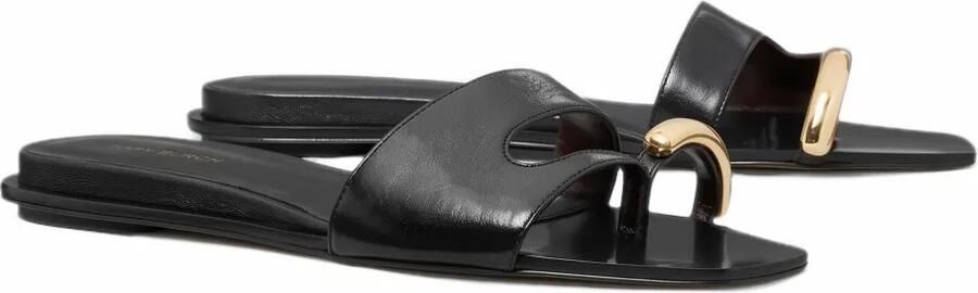 Tory Burch Pierced cut-out slides Zwart