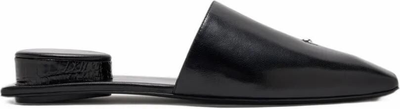 Tory Burch pierced leather mules Zwart