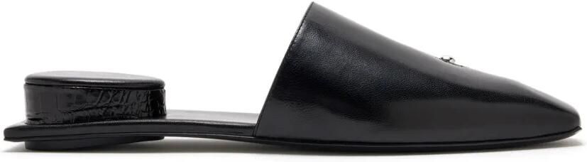 Tory Burch pierced leather mules Zwart