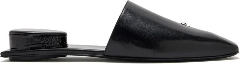 Tory Burch Pierced leather mules Zwart