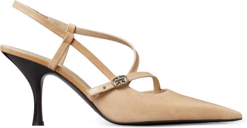 Tory Burch Pumps met dubbele T gesp Beige