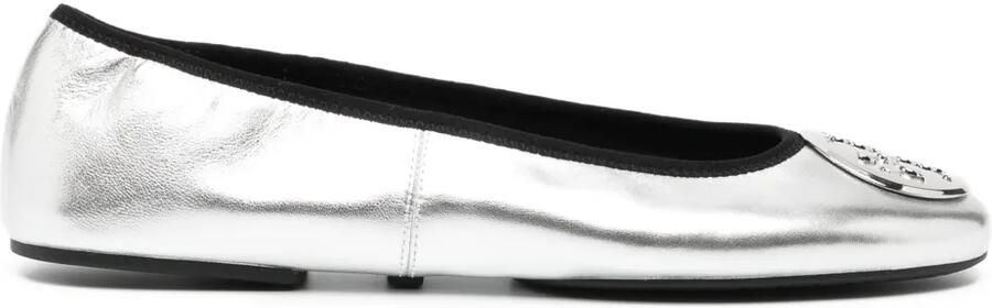 Tory Burch Reva ballerina's Zilver