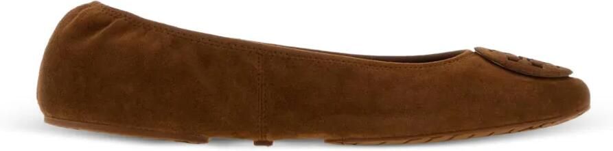 Tory Burch Reva suède ballerina's Bruin