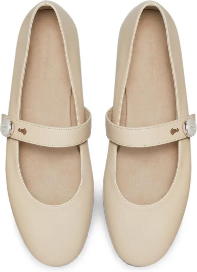 Tory Burch Romy Mary Jane ballerina's Beige - Foto 3