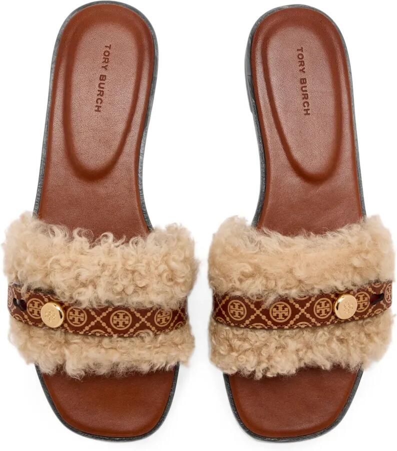 Tory Burch Romy shearling slides Beige - Foto 3