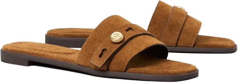 Tory Burch Romy slippers met bandje en knoop Bruin - Foto 5