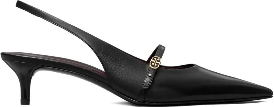 Tory Burch Slingback schoenen met dubbele T-gesp Zwart