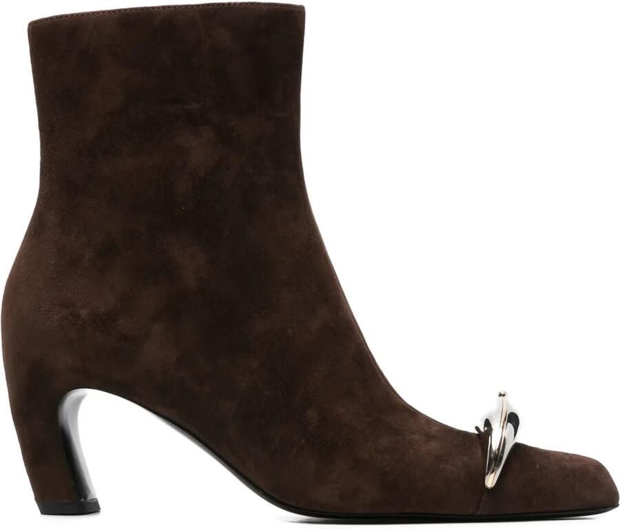 Tory Burch Suède enkellaarzen Bruin