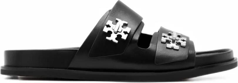Tory Burch Turnlock sport slides Zwart