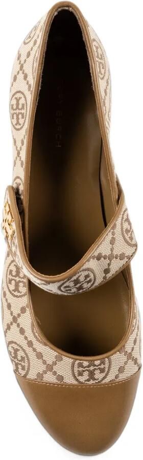 Tory Burch T Monogram ballerina's met leren afwerking Beige - Foto 4