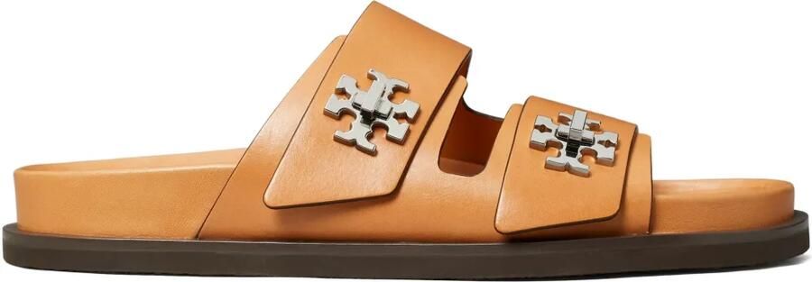 Tory Burch Verfraaide slip-on sandalen Bruin