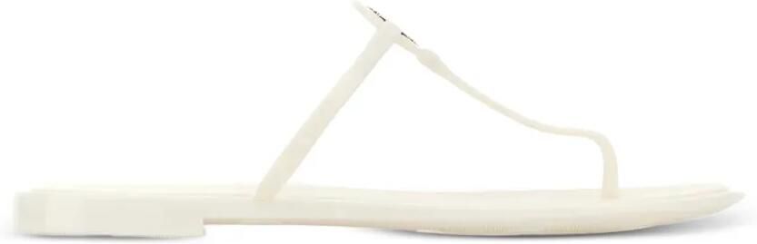 Tory Burch White leather Mini Miller thong slippers Beige