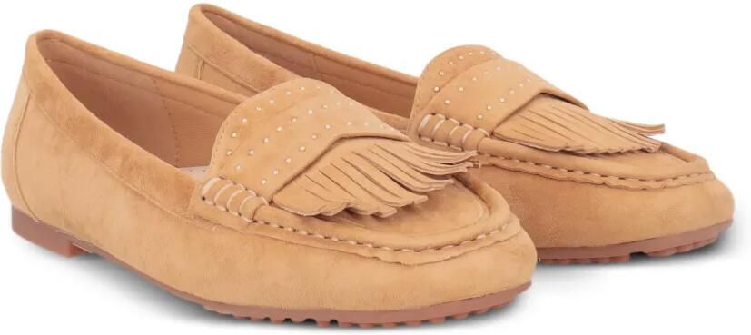 Tosca Blu Loafers met franje detail en studs Bruin