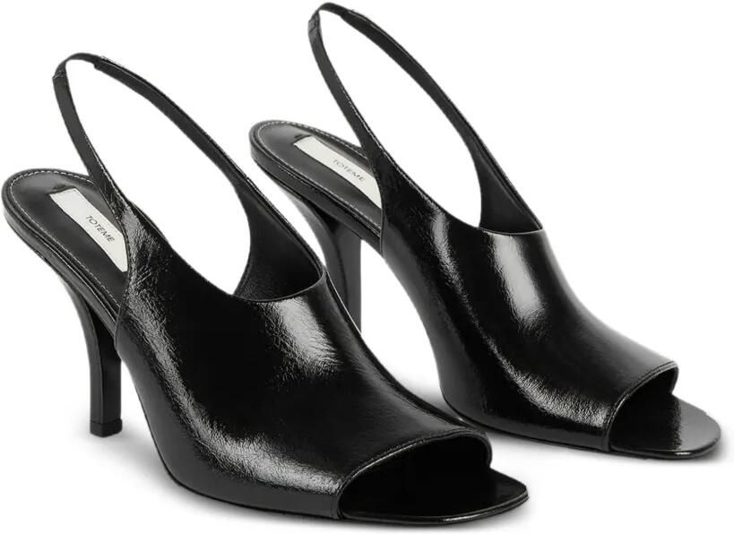 TOTEME Contour naplack slingback sandalen Zwart - Foto 5