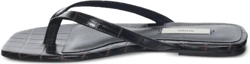 TOTEME Leren sandalen met krokodillen-reliëf Bruin - Foto 5