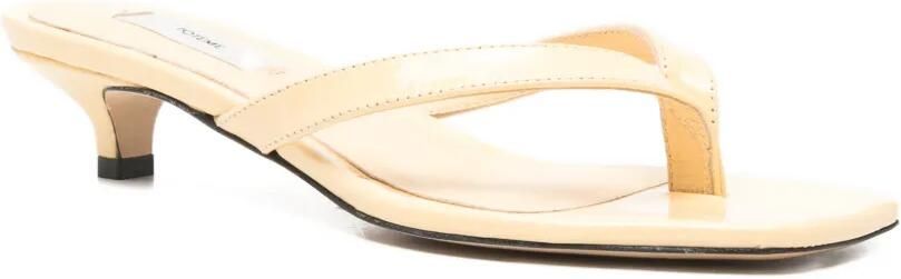 TOTEME Naplack sandalen met hak Geel - Foto 4