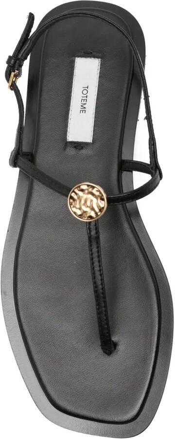 TOTEME Nappa sandalen met T-band Zwart - Foto 2