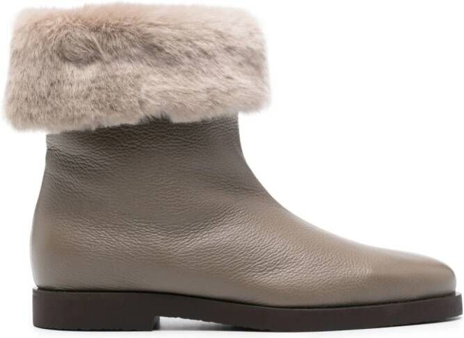 TOTEME Off-Duty leren laarzen Bruin