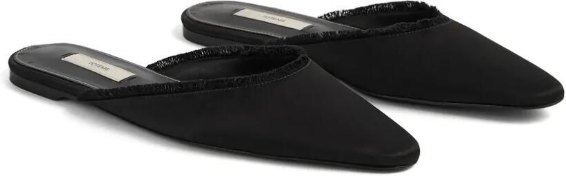 TOTEME Satijnen lounge slippers met franje Zwart - Foto 5