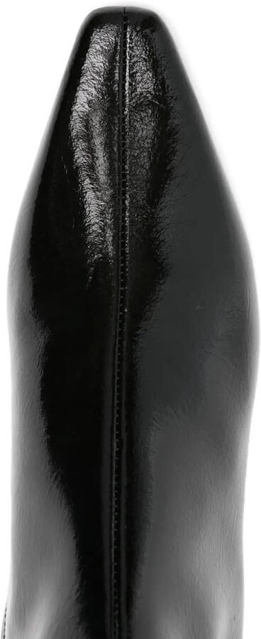 TOTEME Slim Naplack enkellaarzen Zwart - Foto 4