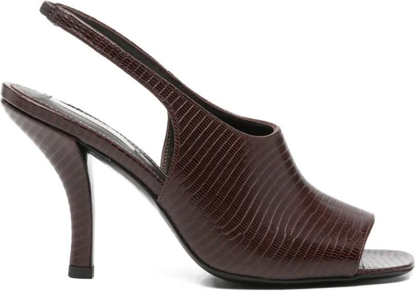TOTEME Slingback sandalen met hagedissenreliëf Bruin