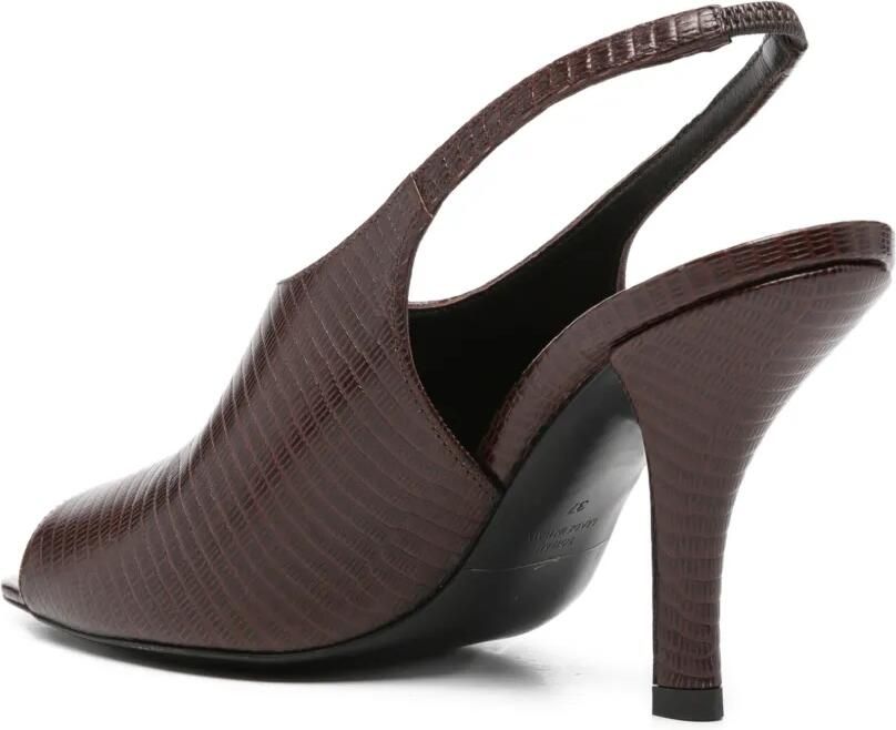 TOTEME Slingback sandalen met hagedissenreliëf Bruin - Foto 2