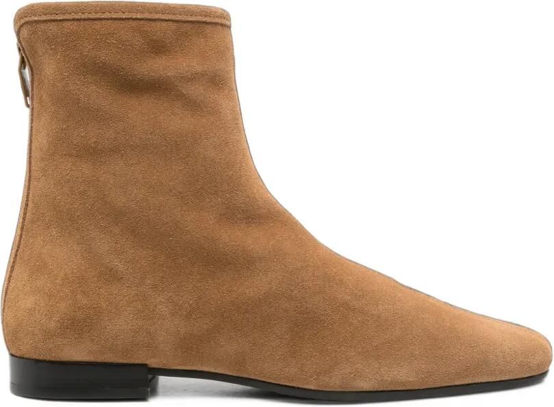 TOTEME suede rear-zip ankle boots Bruin