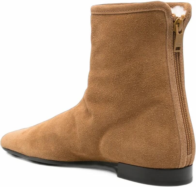 TOTEME suede rear-zip ankle boots Bruin - Foto 2