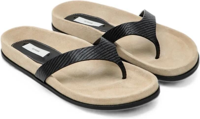 TOTEME Swift leren sandalen met hagedissen-effect Beige