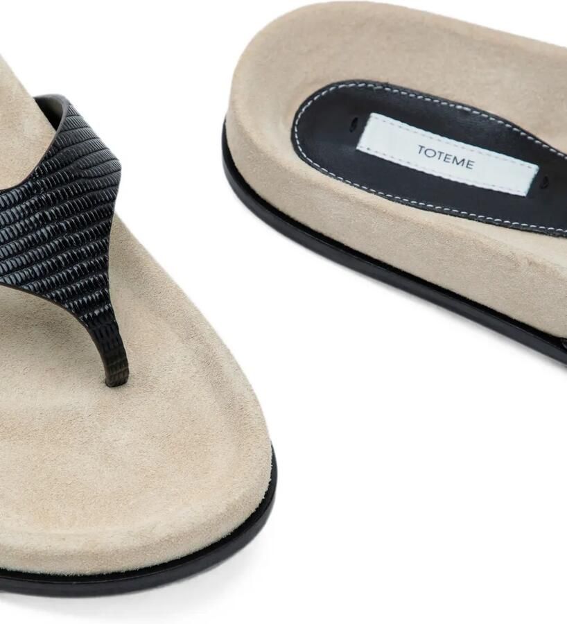 TOTEME Swift leren sandalen met hagedissen-effect Beige - Foto 2
