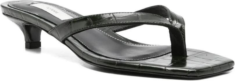 TOTEME Teenslippers met krokodillen-reliëf en hak Groen - Foto 4