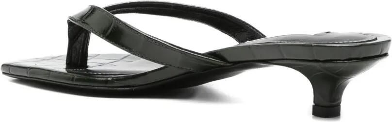 TOTEME Teenslippers met krokodillen-reliëf en hak Groen - Foto 5