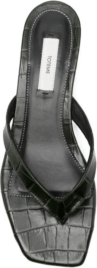 TOTEME Teenslippers met krokodillen-reliëf en hak Groen - Foto 3