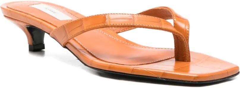TOTEME Teenslippers met krokodillen-reliëf en hak Oranje - Foto 3