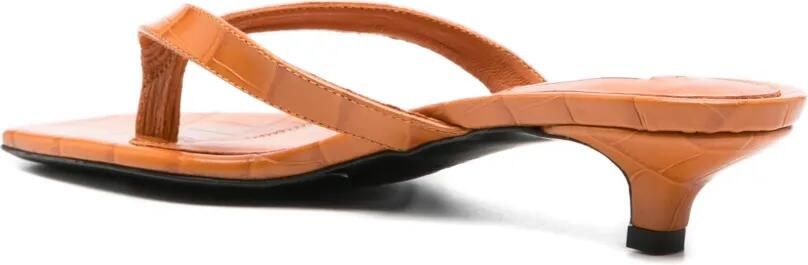 TOTEME Teenslippers met krokodillen-reliëf en hak Oranje - Foto 4