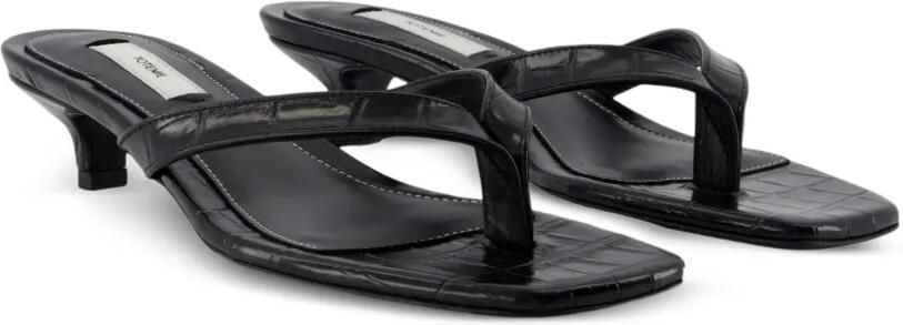 TOTEME Teenslippers met krokodillen-reliëf en hak Zwart - Foto 2