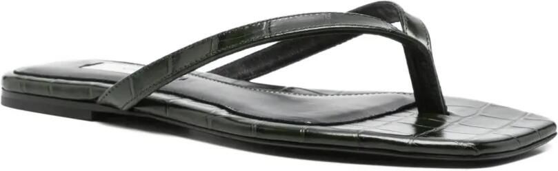 TOTEME Teenslippers met krokodillen-reliëf Groen - Foto 4