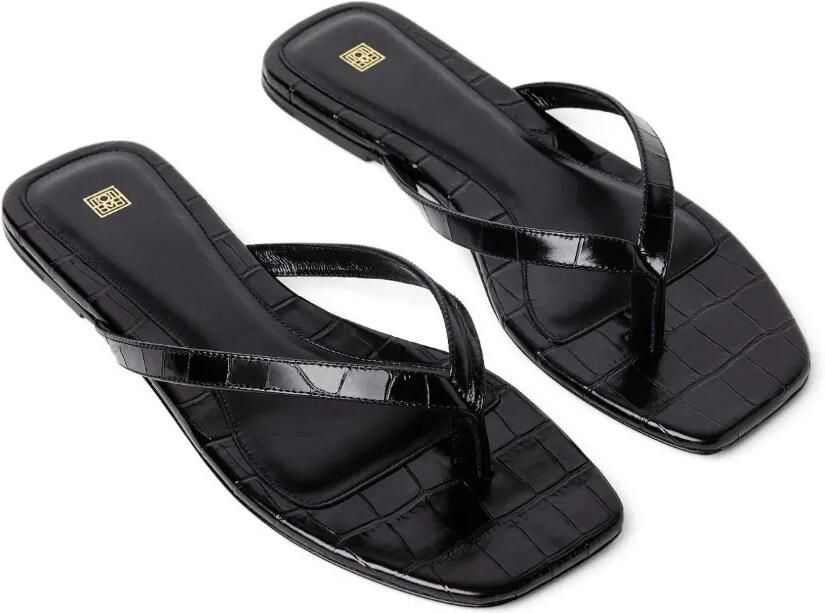 TOTEME Teenslippers met krokodillen-reliëf Zwart - Foto 3