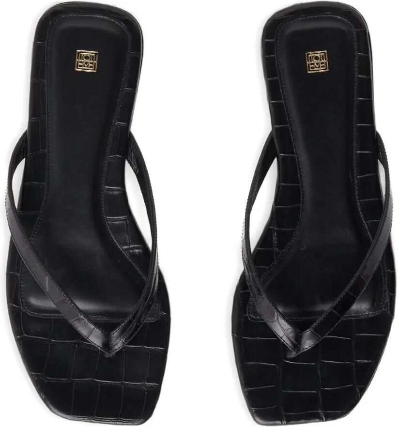 TOTEME Teenslippers met krokodillen-reliëf Zwart - Foto 2