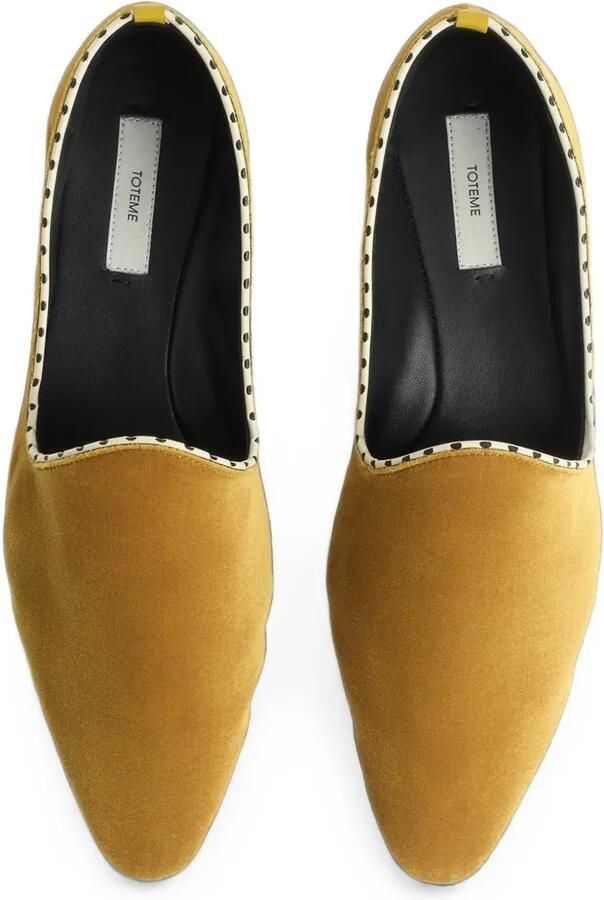 TOTEME Venetian fluwelen slippers Geel - Foto 4