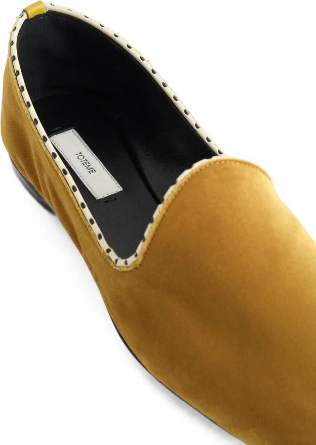 TOTEME Venetian fluwelen slippers Geel - Foto 3
