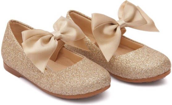 Tulleen Ballerina's met strikdetail Goud