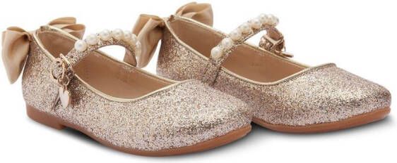 Tulleen Ballerina's met strikdetail Goud